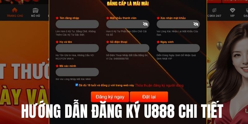 Quy trình đăng ký U888 siêu đơn giản 